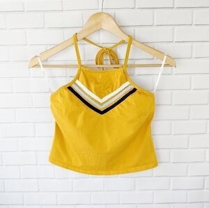 Forever 21 Yellow Chevron Halter Top Women's Medium